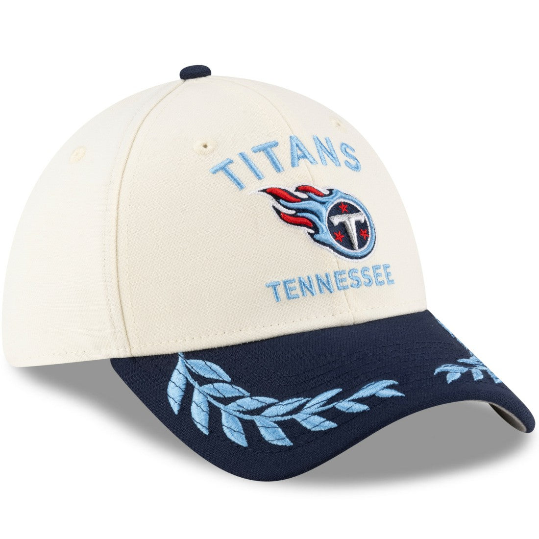 Tennessee Titans New Era 2025 NFL Draft 39THIRTY Flex Hat Cream/Navy | NFL