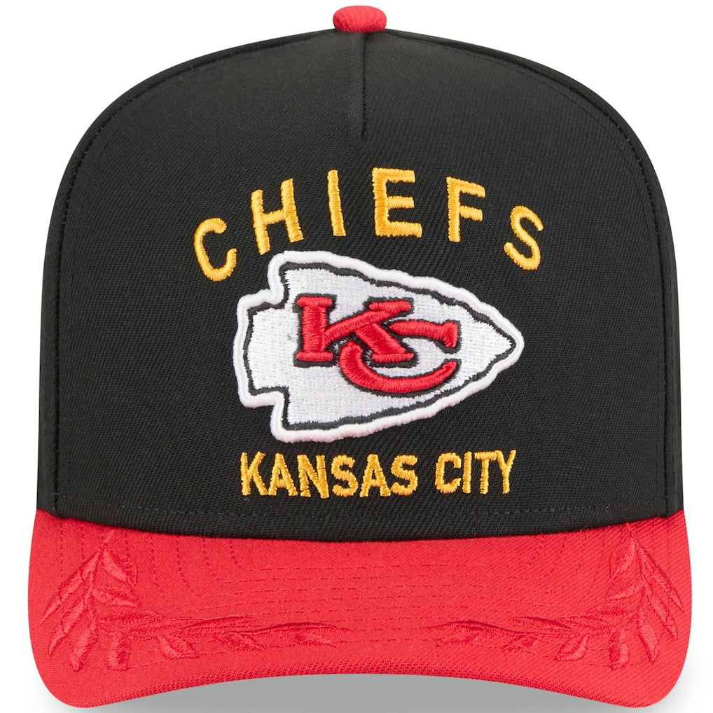 Kansas City Chiefs New Era Youth 2025 NFL Draft A-Frame 9FIFTY Snapback Hat Black/Red | NFL