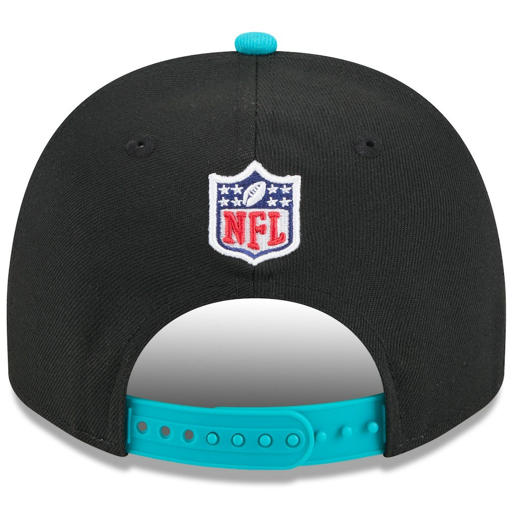 Miami Dolphins New Era Youth 2025 NFL Draft A-Frame 9FIFTY Snapback Hat Black/Aqua | NFL