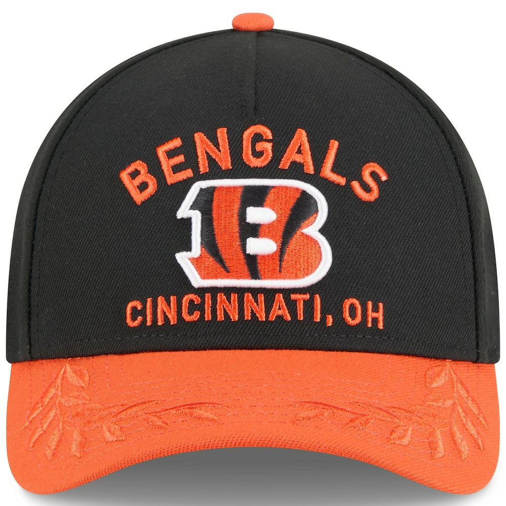 Cincinnati Bengals New Era Youth 2025 NFL Draft 9FORTY A-Frame M-Crown Adjustable Hat Black/Orange | NFL