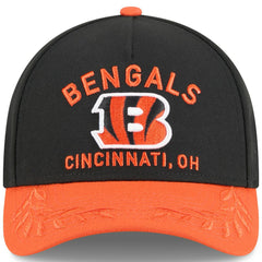 Cincinnati Bengals New Era Youth 2025 NFL Draft 9FORTY A-Frame M-Crown Adjustable Hat Black/Orange | NFL