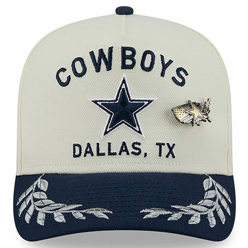 Dallas Cowboys New Era 2025 NFL Draft A-Frame 59FIFTY Fitted Hat Cream/Navy | NFL