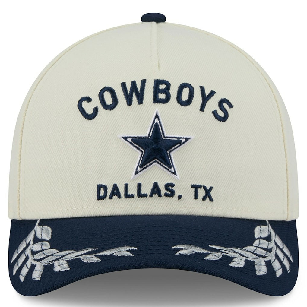 Dallas Cowboys New Era 2025 NFL Draft 9FORTY A-Frame M-Crown Adjustable Hat Cream/Navy | NFL