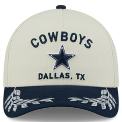 Dallas Cowboys New Era 2025 NFL Draft 9FORTY A-Frame M-Crown Adjustable Hat Cream/Navy | NFL