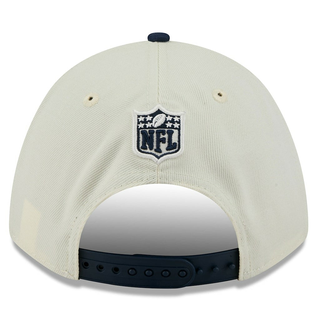 Dallas Cowboys New Era 2025 NFL Draft 9FORTY A-Frame M-Crown Adjustable Hat Cream/Navy | NFL