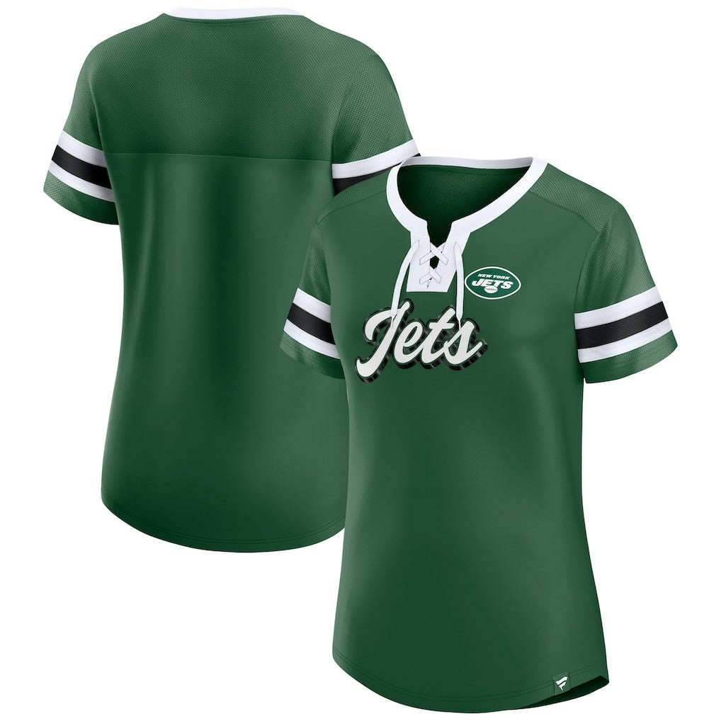 New York Jets Women's Original State Lace-Up T-Shirt Green | Fanatics