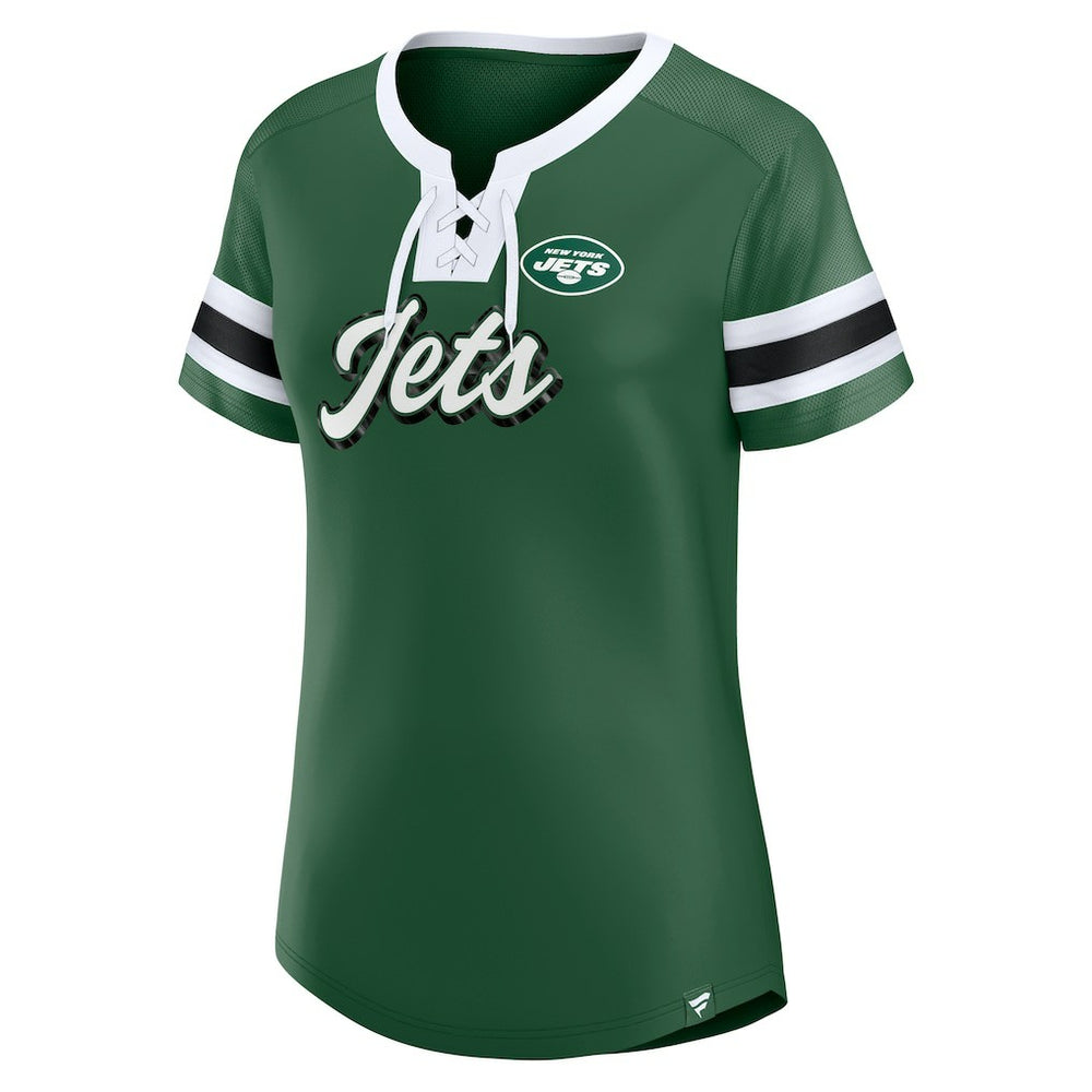 New York Jets Women's Original State Lace-Up T-Shirt Green | Fanatics