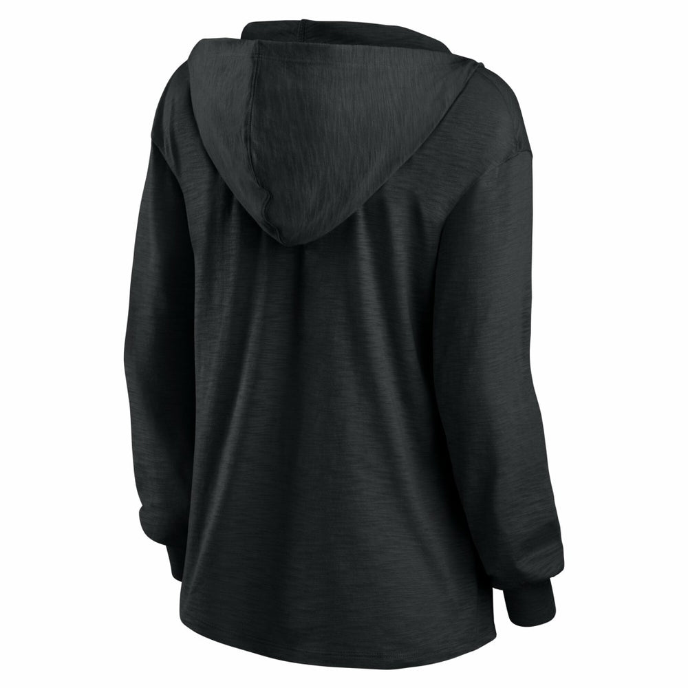 Green Bay Packers Women's Blackout Slub Hoodie V-Neck Long Sleeve T-Shirt | Fanatics