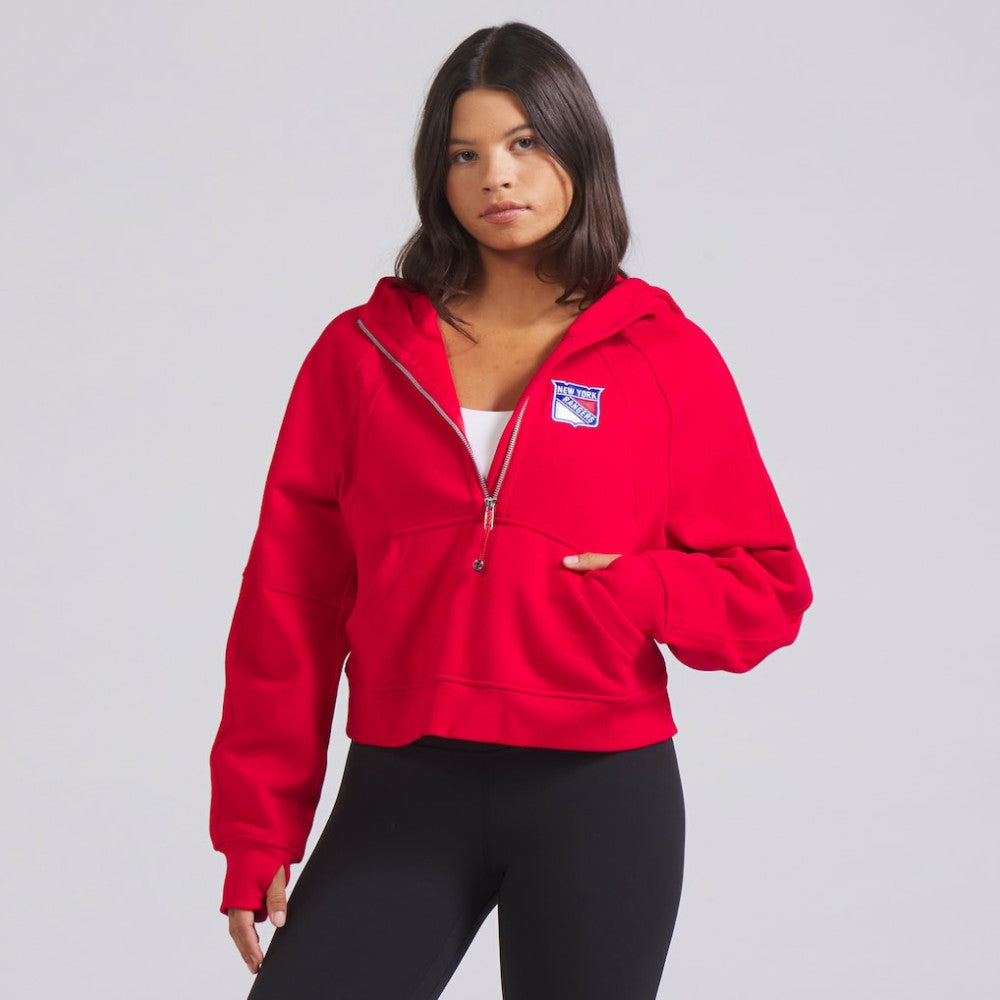 New York Rangers lululemon Women's Scuba Oversized Half-Zip Hoodie - True Red - NHL