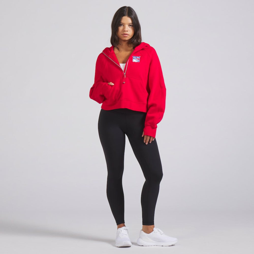 New York Rangers lululemon Women's Scuba Oversized Half-Zip Hoodie - True Red - NHL