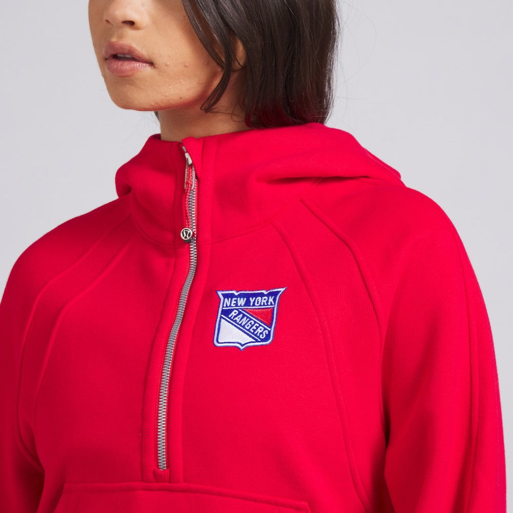 New York Rangers lululemon Women's Scuba Oversized Half-Zip Hoodie - True Red - NHL