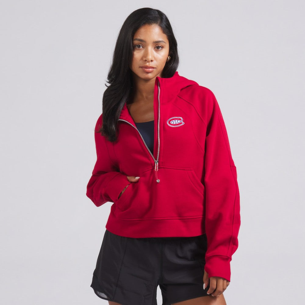 Montreal Canadiens lululemon Women's Scuba Oversized Half-Zip Hoodie - True Red - NHL
