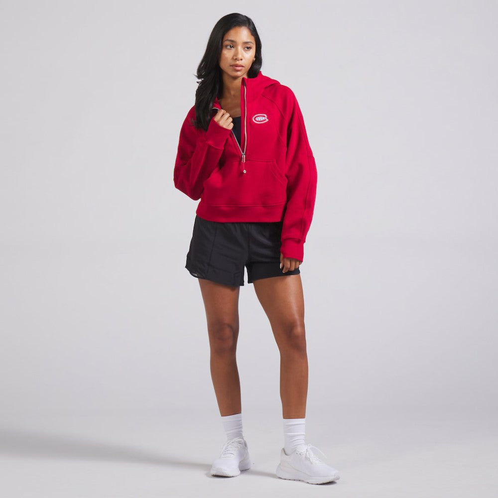 Montreal Canadiens lululemon Women's Scuba Oversized Half-Zip Hoodie - True Red - NHL