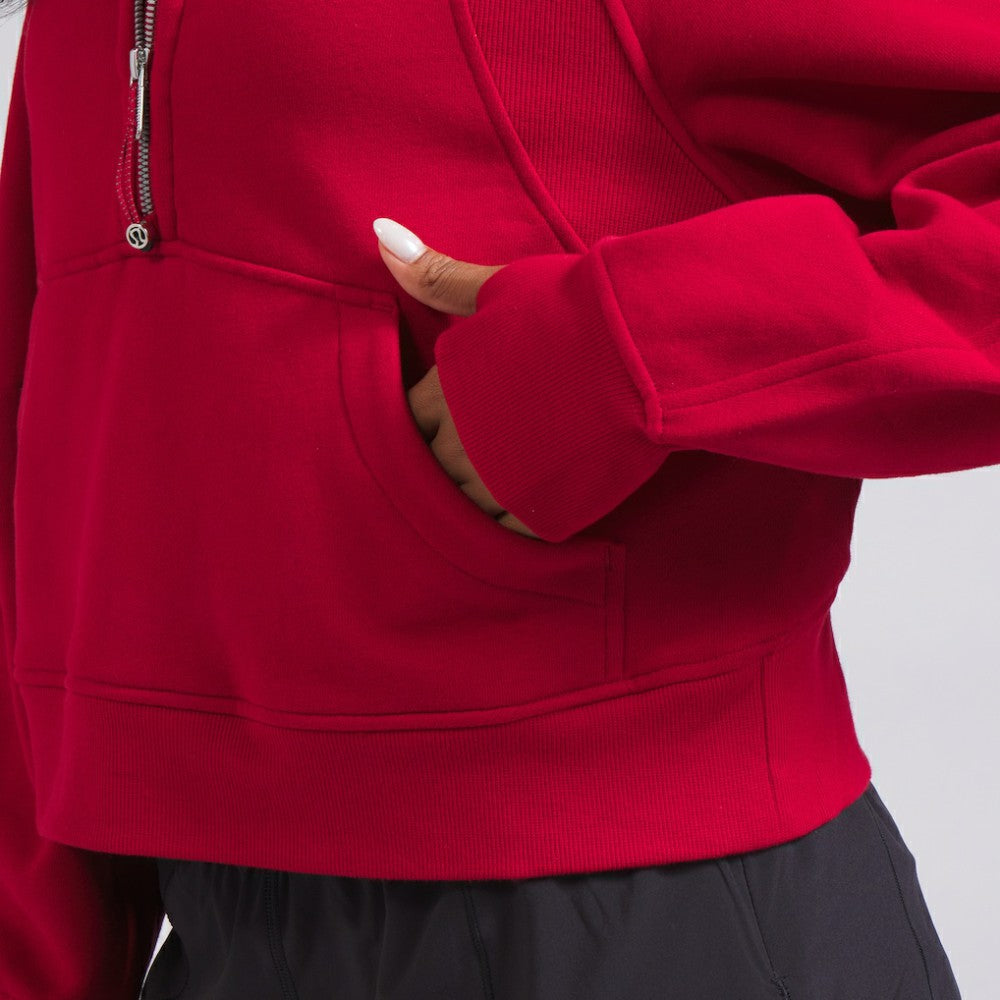 Montreal Canadiens lululemon Women's Scuba Oversized Half-Zip Hoodie - True Red - NHL