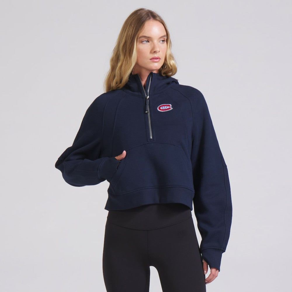 Montreal Canadiens lululemon Women's Scuba Oversized Half-Zip Hoodie - True Navy - NHL