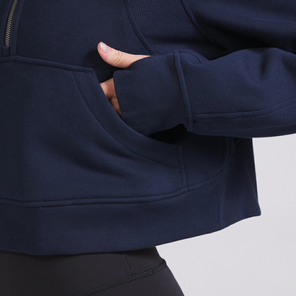 Montreal Canadiens lululemon Women's Scuba Oversized Half-Zip Hoodie - True Navy - NHL