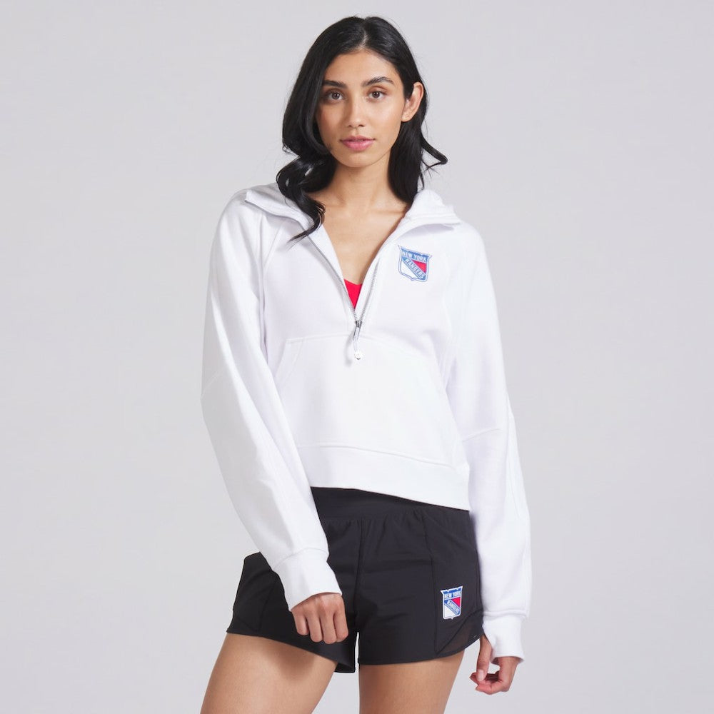 New York Rangers lululemon Women's Scuba Oversized Half-Zip Hoodie - White - NHL