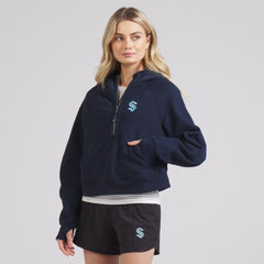 Seattle Kraken lululemon Women's Scuba Oversized Half-Zip Hoodie - True Navy - NHL