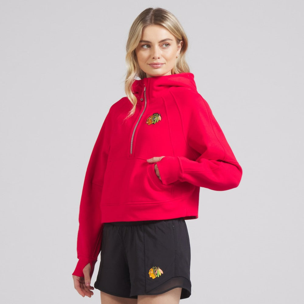 Chicago Blackhawks lululemon Women's Scuba Oversized Half-Zip Hoodie - True Red - NHL