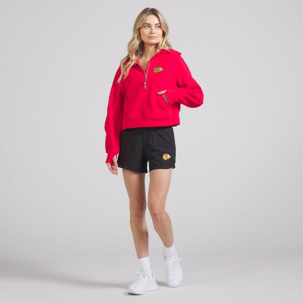 Chicago Blackhawks lululemon Women's Scuba Oversized Half-Zip Hoodie - True Red - NHL