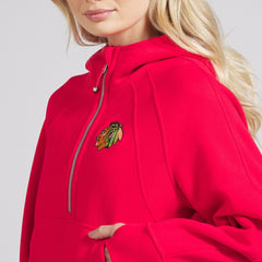 Chicago Blackhawks lululemon Women's Scuba Oversized Half-Zip Hoodie - True Red - NHL
