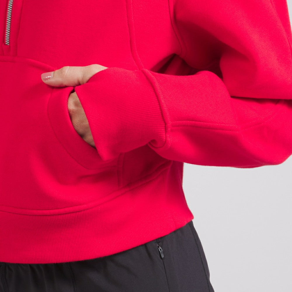 Chicago Blackhawks lululemon Women's Scuba Oversized Half-Zip Hoodie - True Red - NHL