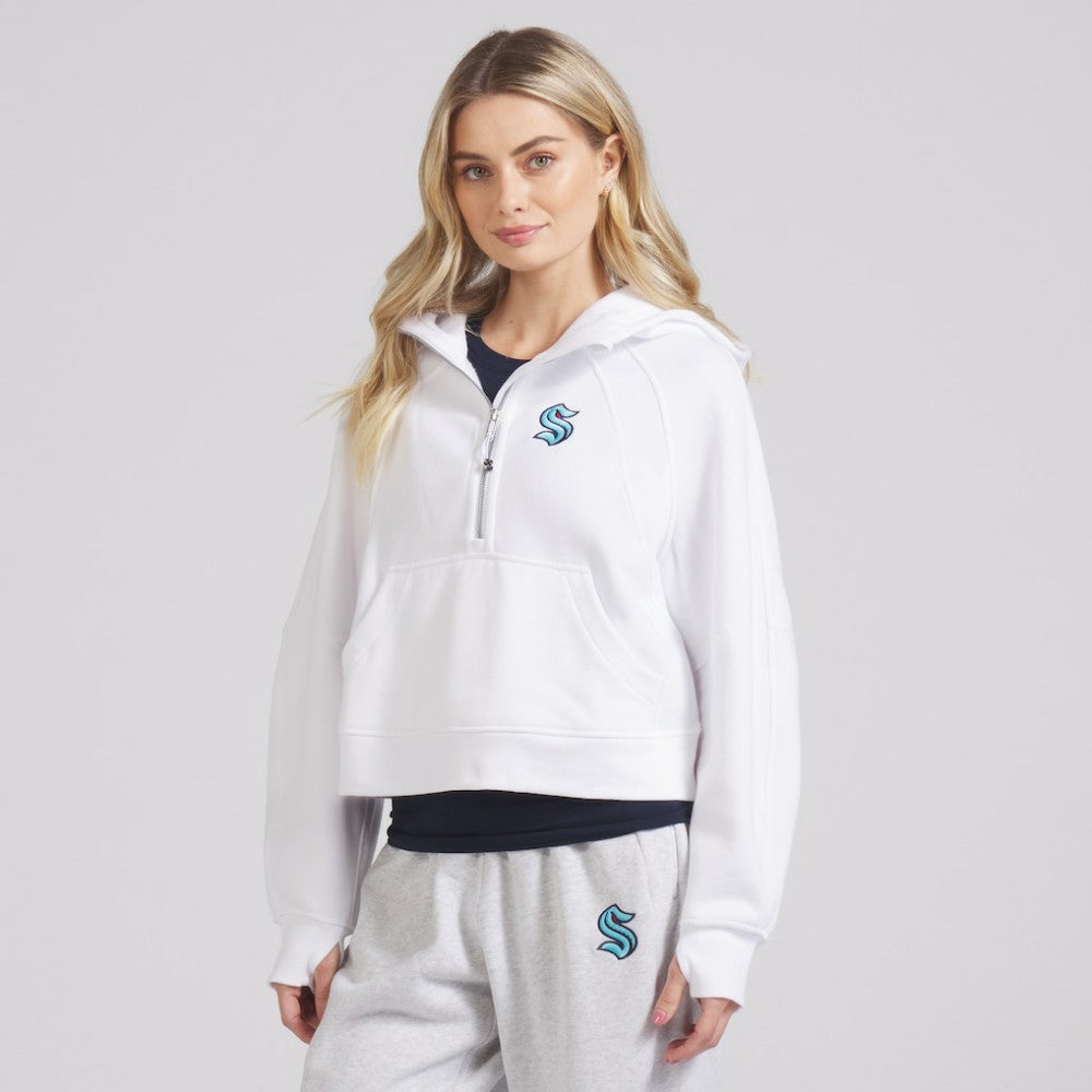 Seattle Kraken lululemon Women's Scuba Oversized Half-Zip Hoodie - White - NHL