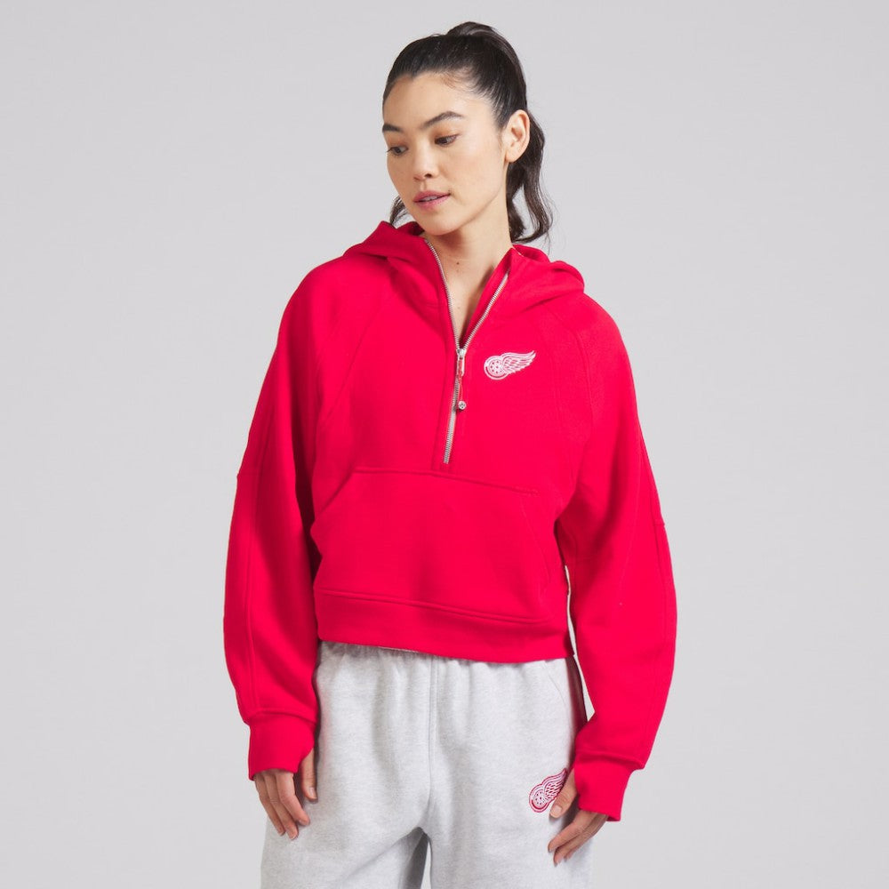 Detroit Red Wings lululemon Women's Scuba Oversized Half-Zip Hoodie - True Red - NHL