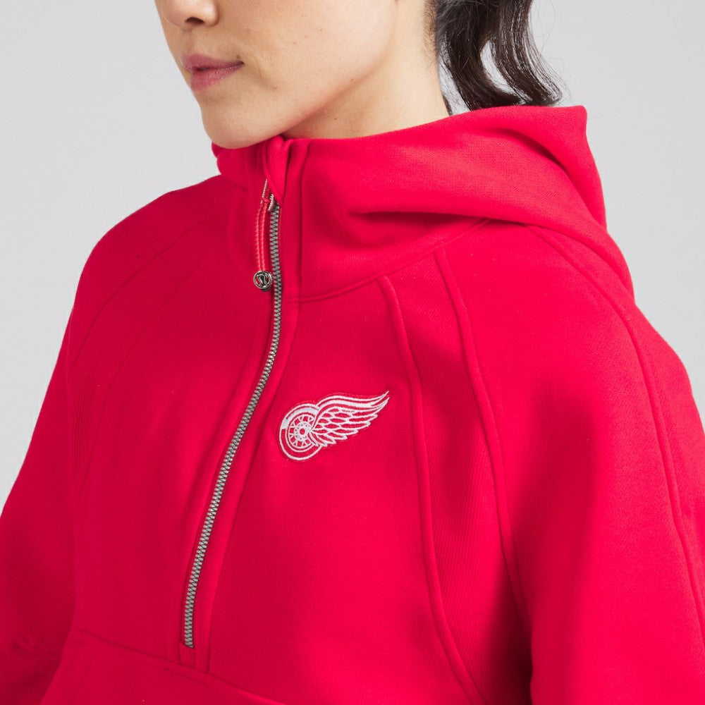 Detroit Red Wings lululemon Women's Scuba Oversized Half-Zip Hoodie - True Red - NHL
