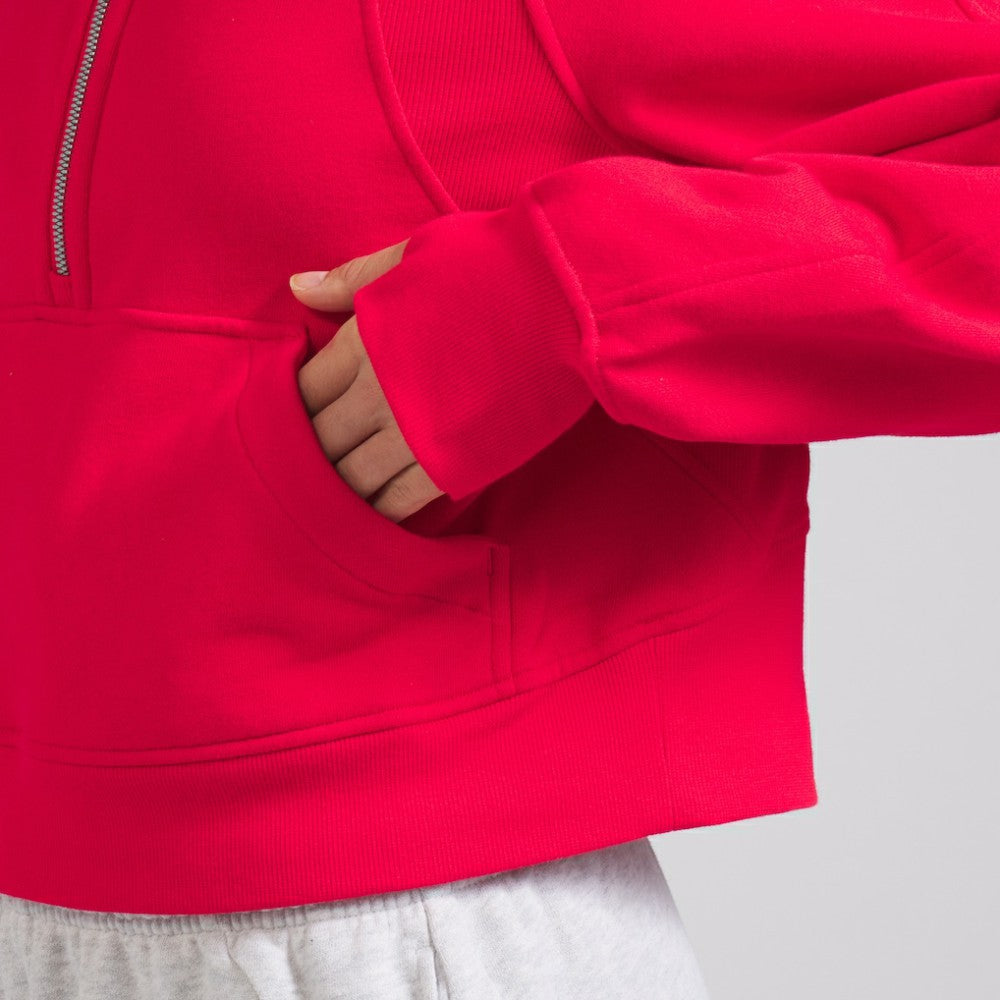 Detroit Red Wings lululemon Women's Scuba Oversized Half-Zip Hoodie - True Red - NHL
