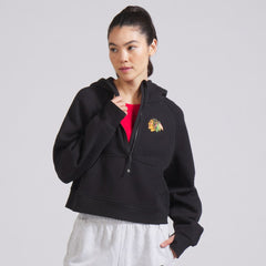 Chicago Blackhawks lululemon Women's Scuba Oversized Half-Zip Hoodie - Black - NHL