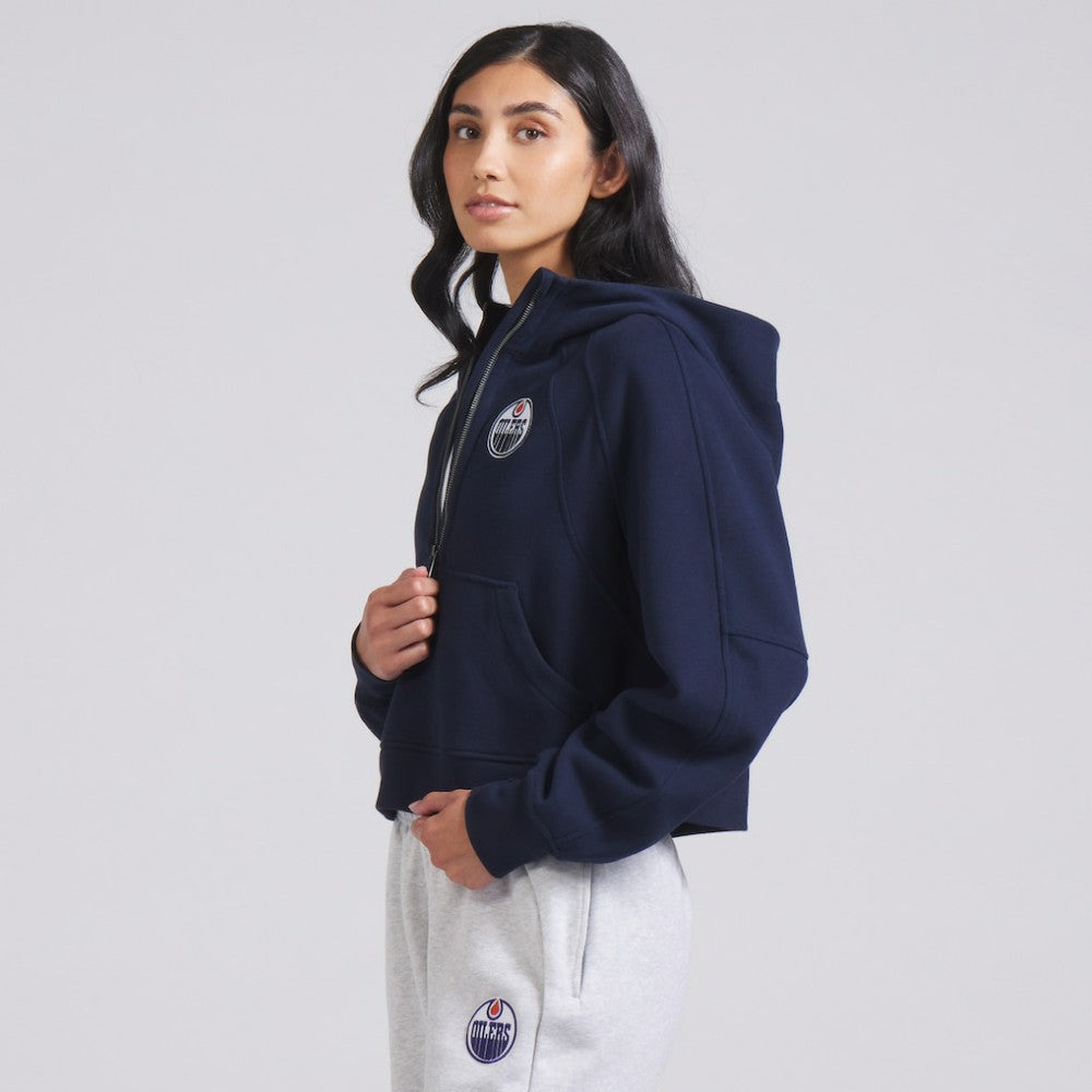 Edmonton Oilers lululemon Women's Scuba Oversized Half-Zip Hoodie - True Navy - NHL