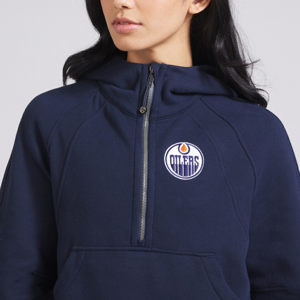 Edmonton Oilers lululemon Women's Scuba Oversized Half-Zip Hoodie - True Navy - NHL