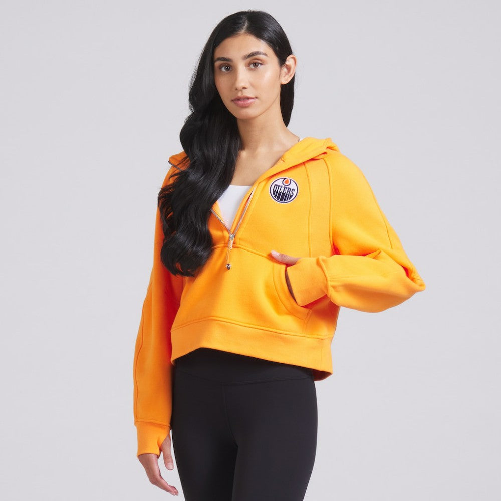 Edmonton Oilers lululemon Women's Scuba Oversized Half-Zip Hoodie - Tiger - NHL