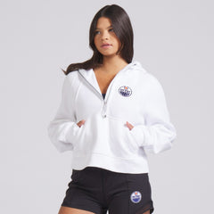 Edmonton Oilers lululemon Women's Scuba Oversized Half-Zip Hoodie - White - NHL