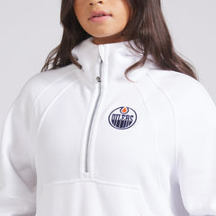Edmonton Oilers lululemon Women's Scuba Oversized Half-Zip Hoodie - White - NHL