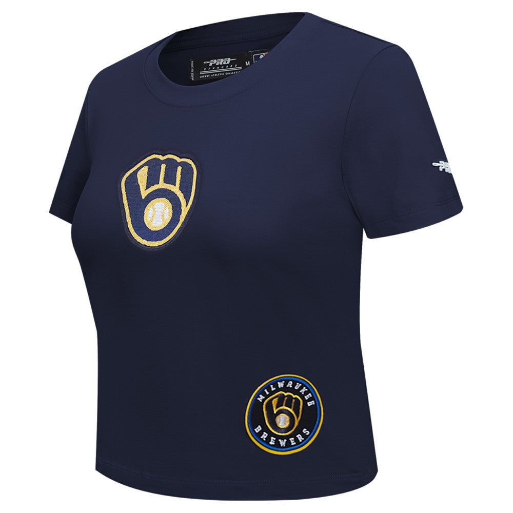 Milwaukee Brewers Pro Standard Women's Game Day Classics Baby Doll Cropped T-Shirt - MLB