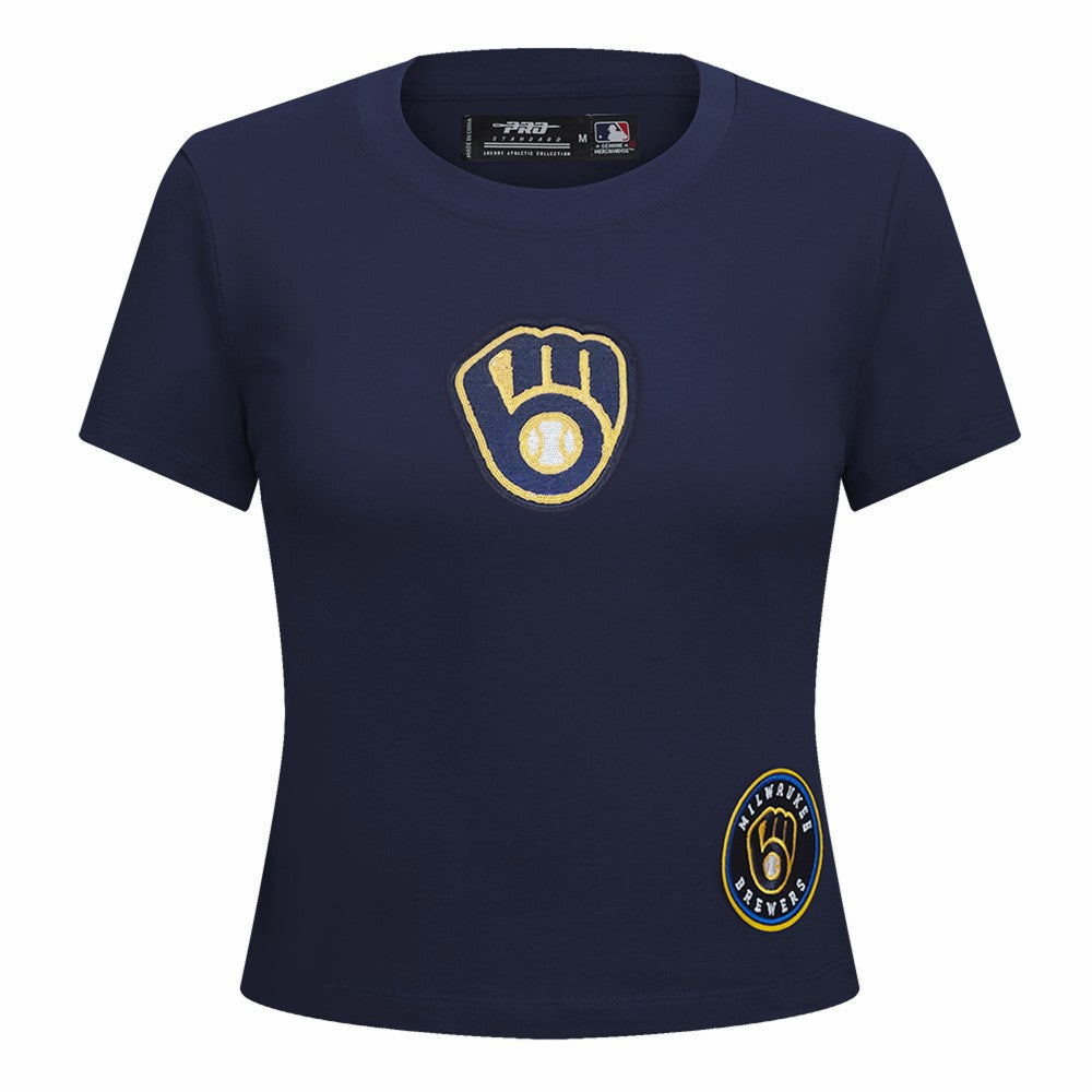 Milwaukee Brewers Pro Standard Women's Game Day Classics Baby Doll Cropped T-Shirt - MLB