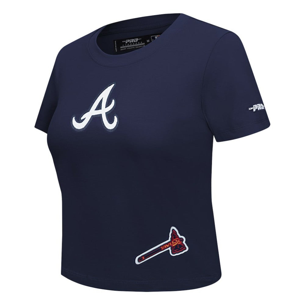 Atlanta Braves Pro Standard Women's Game Day Classics Baby Doll Cropped T-Shirt - MLB