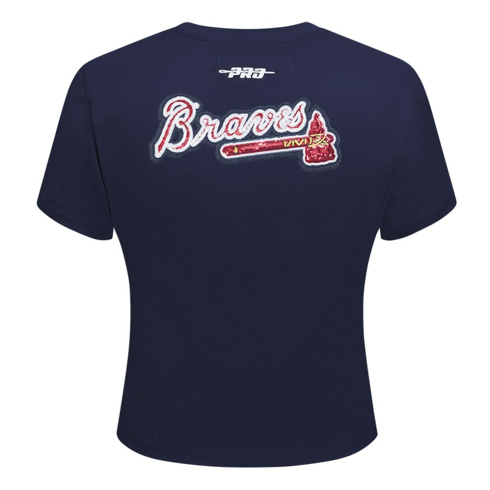 Atlanta Braves Pro Standard Women's Game Day Classics Baby Doll Cropped T-Shirt - MLB