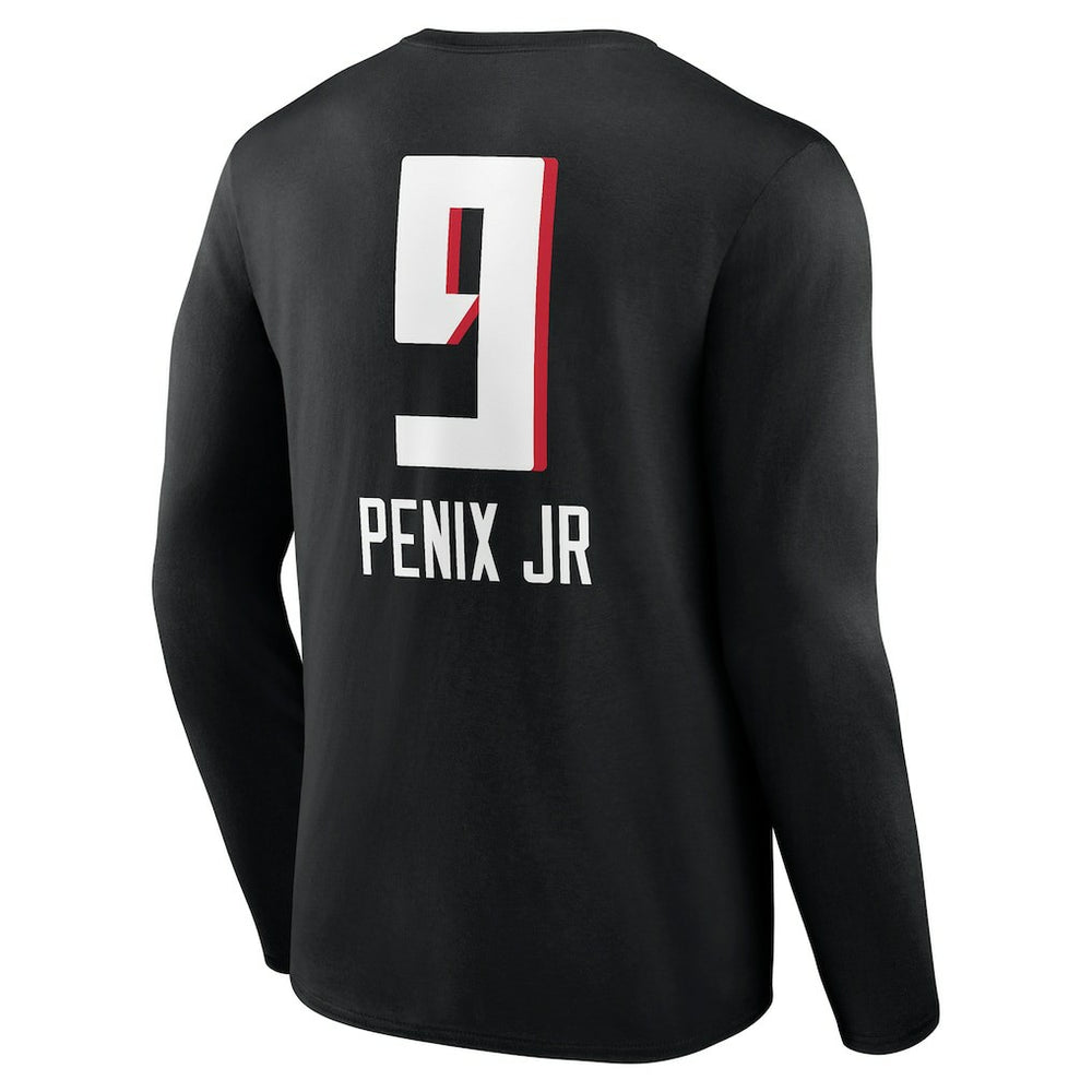 Michael Penix Jr. Atlanta Falcons Name & Number Team Wordmark Long Sleeve T-Shirt Black | NFL