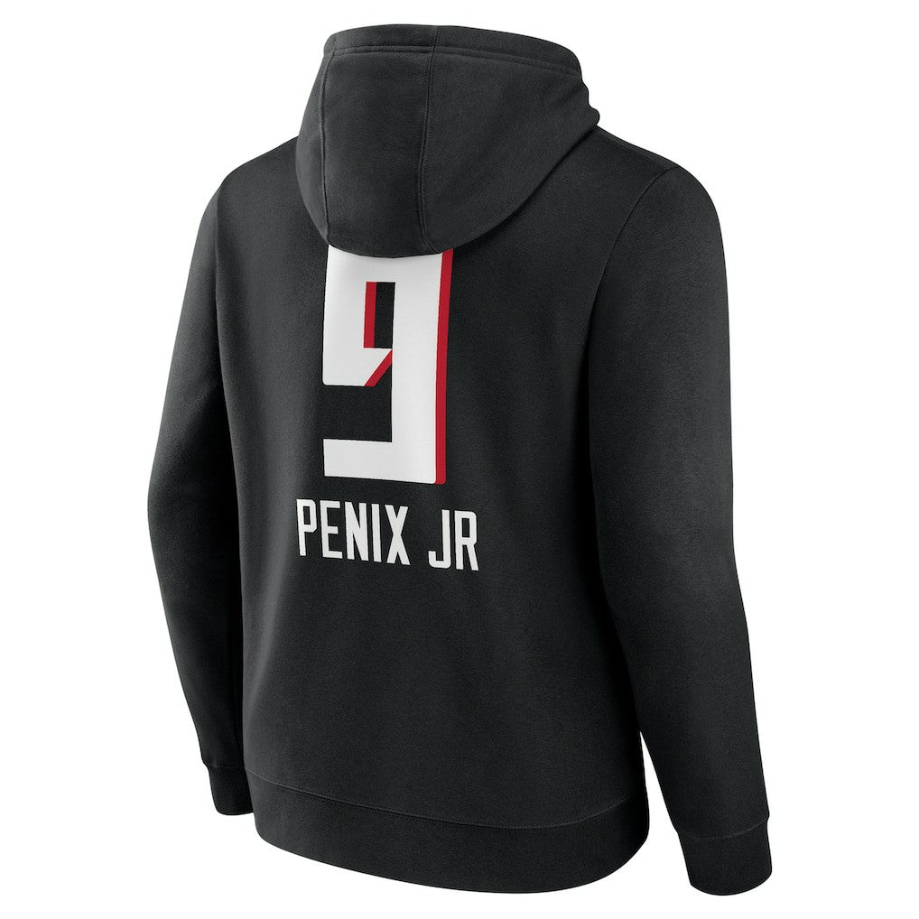 Michael Penix Jr. Atlanta Falcons Name & Number Team Wordmark Pullover Hoodie Black | NFL