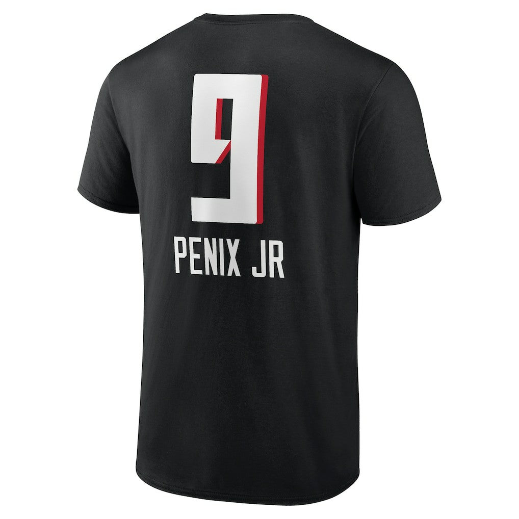 Michael Penix Jr. Atlanta Falcons Name & Number Team Wordmark T-Shirt Black | NFL