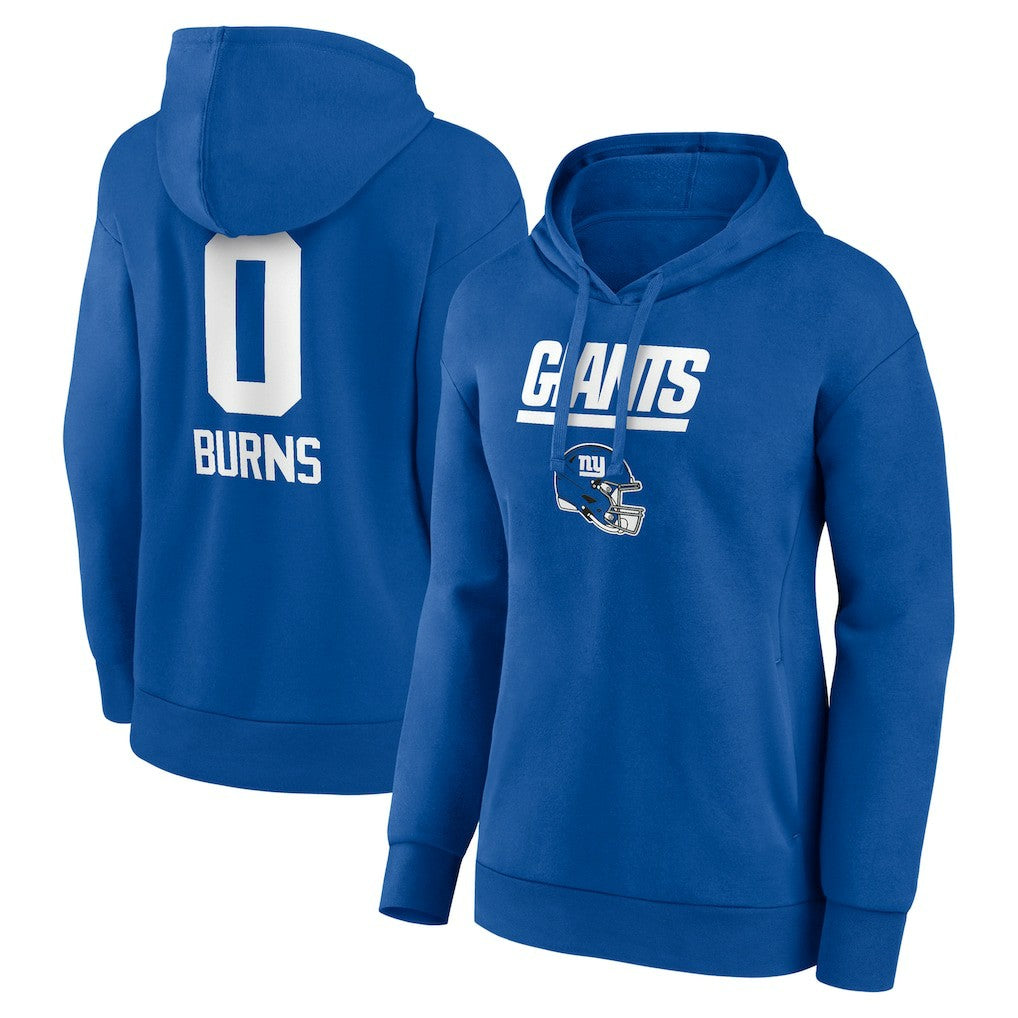 Brian Burns New York Giants Women's Name & Number Team Wordmark Pullover Hoodie Royal | NFL