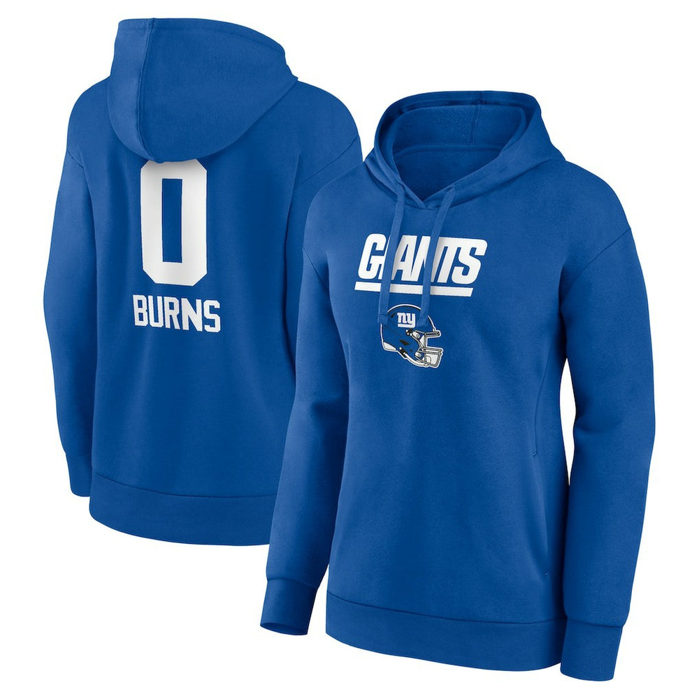 Brian Burns New York Giants Women's Name & Number Team Wordmark Pullover Hoodie Royal | NFL