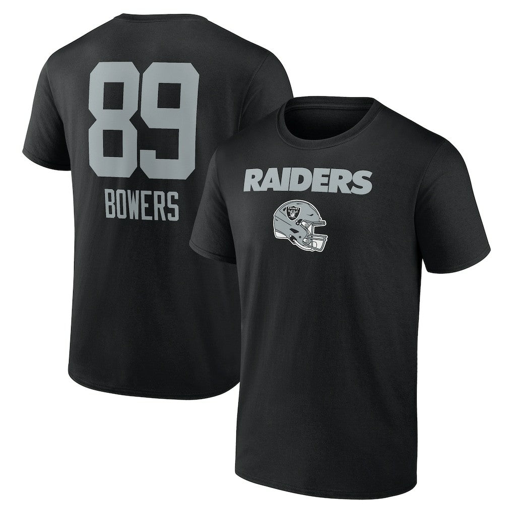 Brock Bowers Las Vegas Raiders Name & Number Team Wordmark T-Shirt Black | NFL