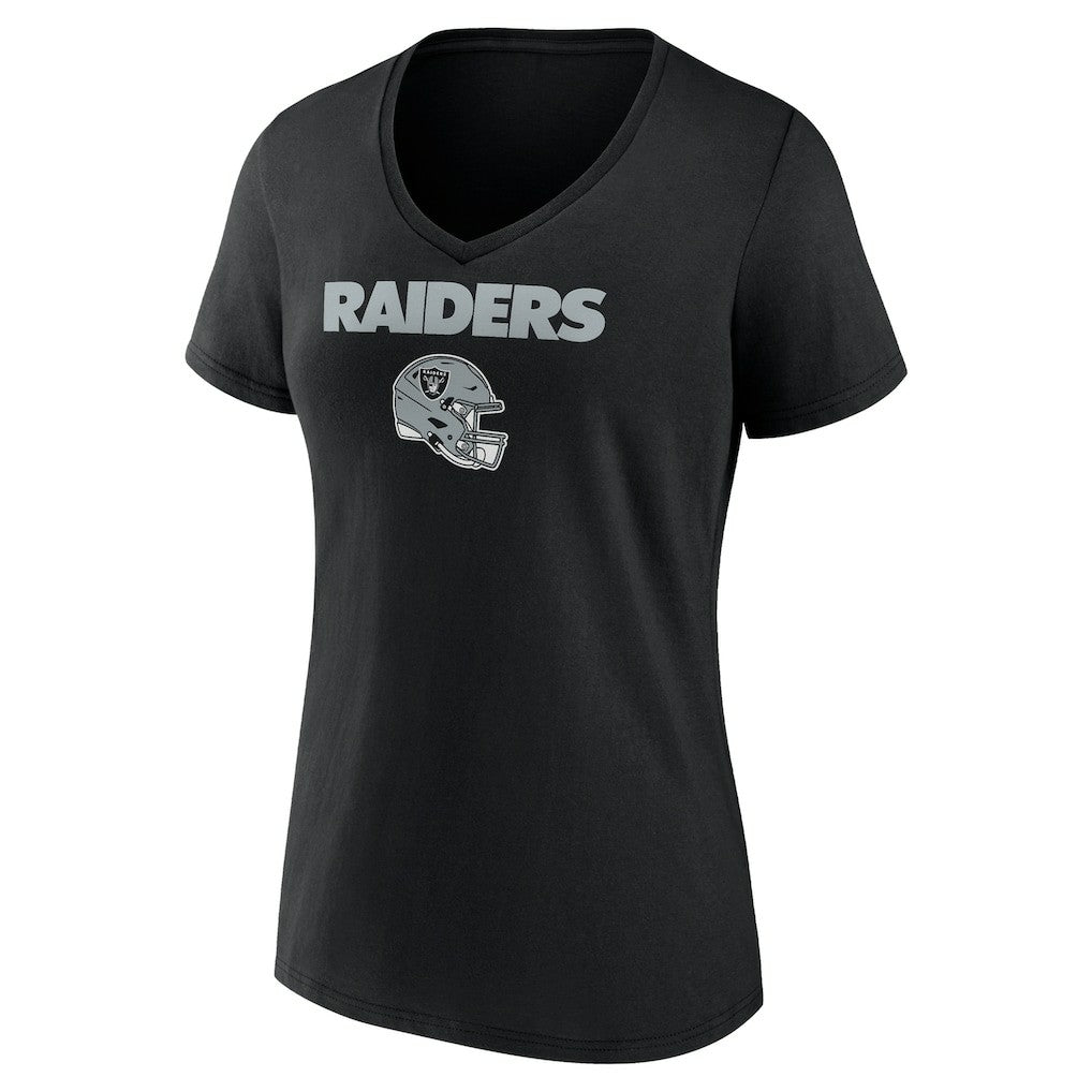 Brock Bowers Las Vegas Raiders Women's Name & Number Team Wordmark V-Neck T-Shirt Black | NFL