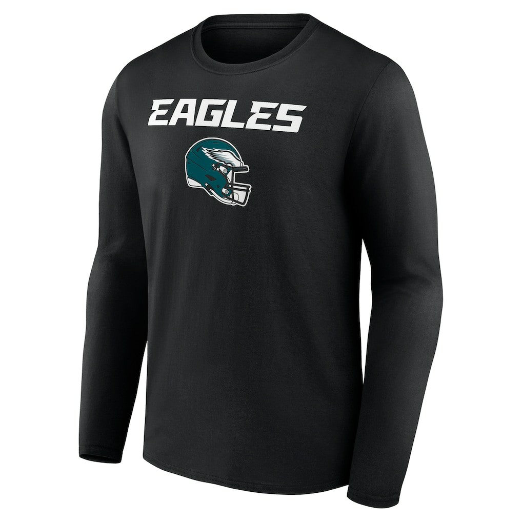 Saquon Barkley Philadelphia Eagles Name & Number Team Wordmark Long Sleeve T-Shirt Black | NFL
