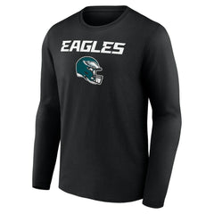 Saquon Barkley Philadelphia Eagles Name & Number Team Wordmark Long Sleeve T-Shirt Black | NFL