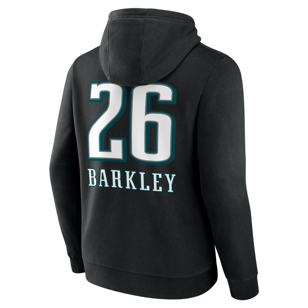Saquon Barkley Philadelphia Eagles Name & Number Team Wordmark Pullover Hoodie Black | NFL